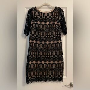 Black/Tan Lace Cocktail Dress